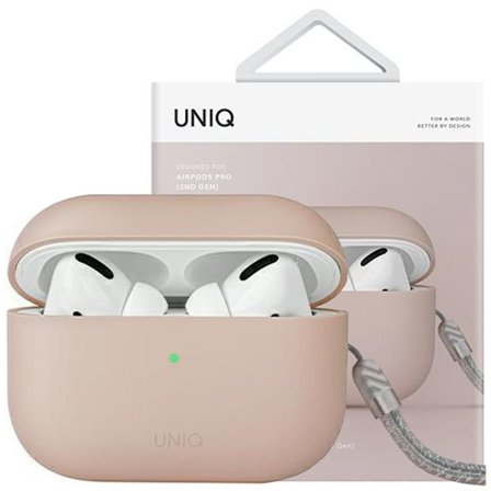 UNIQ-deksel for Lino AirPods Pro 2 gen silikon rosa/rød rød