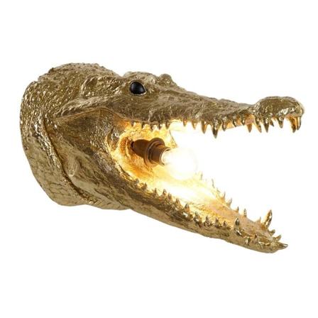 Vägglampa Dkd Home Decor Gyllene Harts 25 W Krokodil (27,5 X 41
