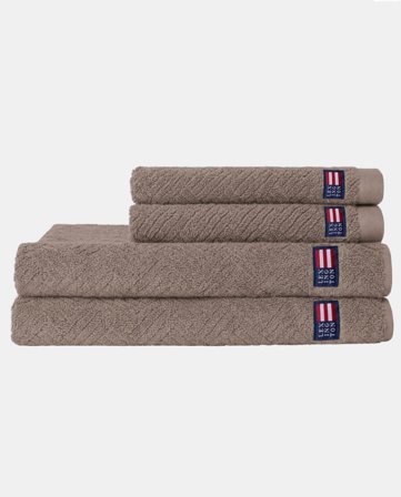 Lexington Herringbone towel chocolate