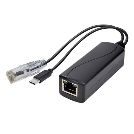 Slitstark Gigabit PoE Splitter Active PoE Splitter 48V till 5V 1000m Power Over Ethernets TYPE-C / DC5521/ Micro USB