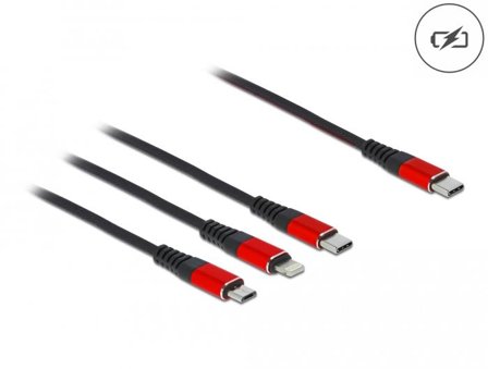 Delock 3 in 1 kun lade-kabel - Lightning / USB 2.0 - 1 m