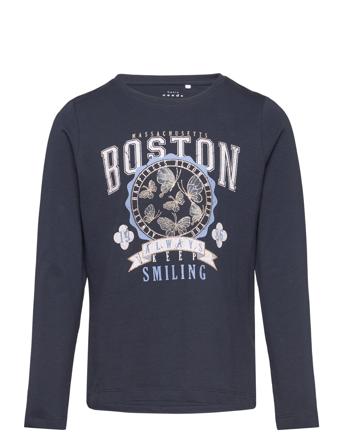 Nkfvix Ls Top Tops T-shirts Long-sleeved T-shirts Navy Name It