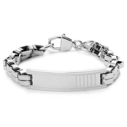 Bracelet ID en métal argenté pour hommes - Bracelets en acier - pour Hommes - Trendhim