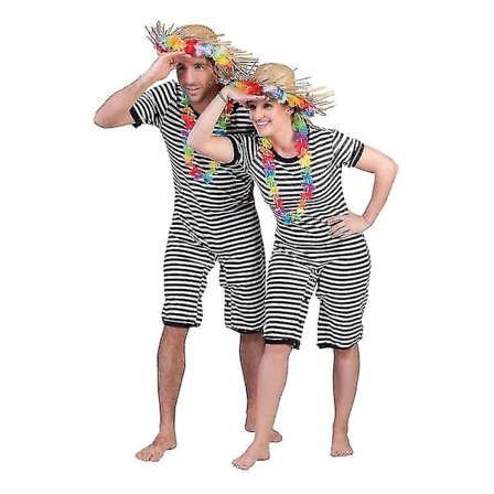 Vintage Uimapuku Mustavalkoinen XXL