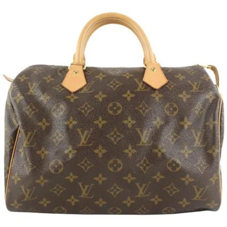 Louis Vuitton Vintage, Pre-owned Speedy 30 Monogram Handbag Bruin, Dames, Maat:ONE Size,Canvas
