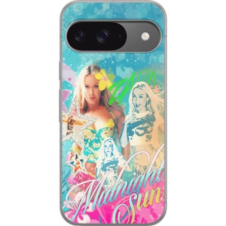 Yhteensopiva Puhelinkuori Google Pixel 9 Pro Seikkailumaailma Steve, Creeper ja eläimillä värikkäässä palikkagrafiikassa