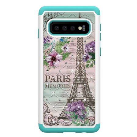 Samsung Galaxy S10 TPU-Skal Armor Extra Tåligt - Eiffel Tower and Flower