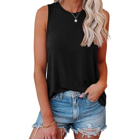 IC Damer Casual Cami Linne Løstsiddende Sommer Ærmeløs Camisole stor