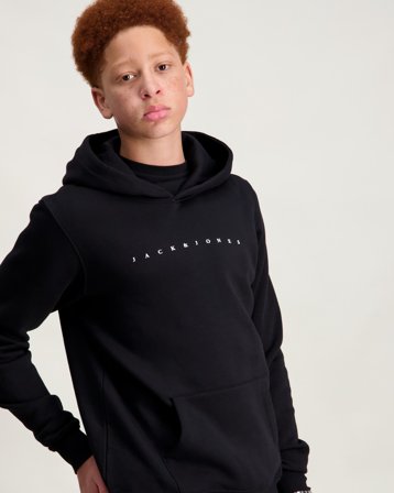 Jack & Jones JJESTAR JJ SWEAT HOOD NOOS JNR Svart Huvtröjor/Hoodies Kille - Kids Brand Store