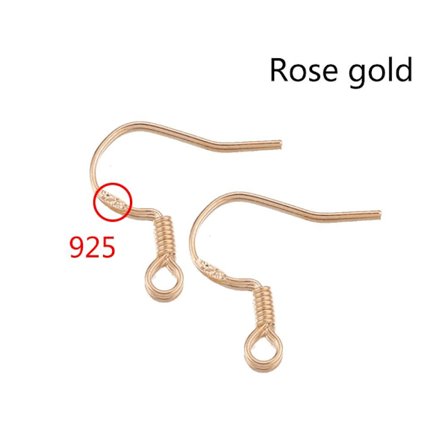 100 stk. Øreringe Spænder Kroge Jernkrog ROSE GULD ROSE GULD