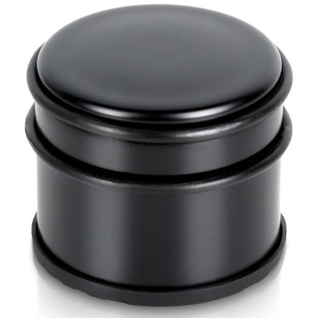 Dørstopper, sort rustfrit stål, 9,5 cm
