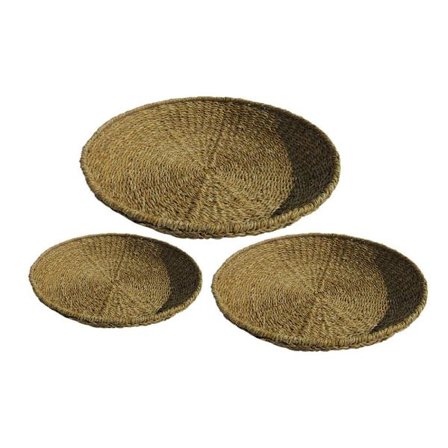 Søgræsbakkesæt – 3 stk., 55x55x8 cm, naturlig finish