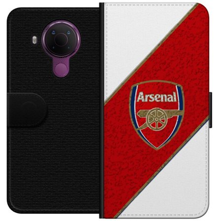 Kompatibelt Plånboksfodral till Nokia Nokia 5.4 Moschino Toy teddybjörn med enkel tecknad design, brun björn med vit tröja och tydlig logotyp på