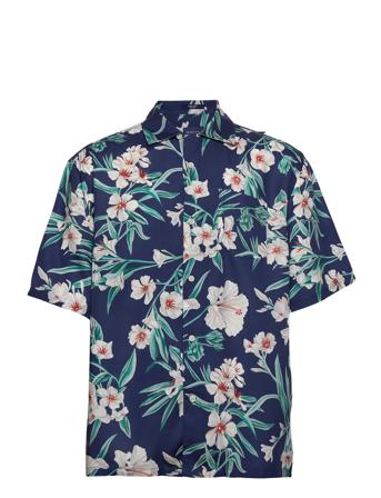 D1. Pp Rel Floral Lyocell Ss Camp Kortärmad Skjorta Multi/mönstrad GANT