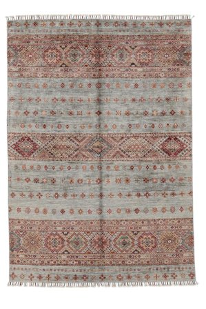 Annodato A Mano Shabargan Tappeto 167X247 Di Lana Marrone/Giallo Scuro