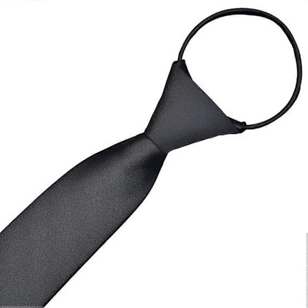 Lynlås Herre Slips Business Mode Stil Slank Herre Slips Simpel Design Ensfarvet Til Fest Afslappede Formelle Slips (Sort)