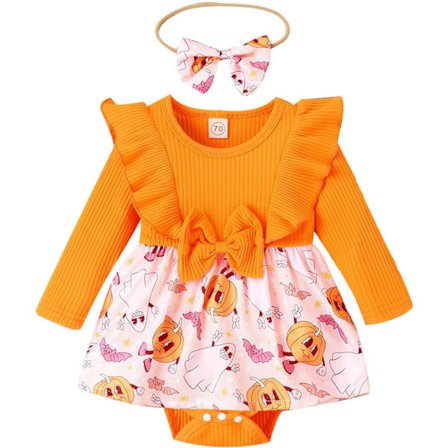 Sparkedress for små jenter, Nyfødt Halloween-kostyme Jente Gutt Første Halloween-antrekk Skjelettkostyme Baby Barn Jumpsuit (70 cm)