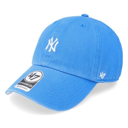 47 Brand - Azul unconstructed Gorra - New York Yankees MLB Base Runner Clean Up Blue Raz Dad Cap @ Hatstore