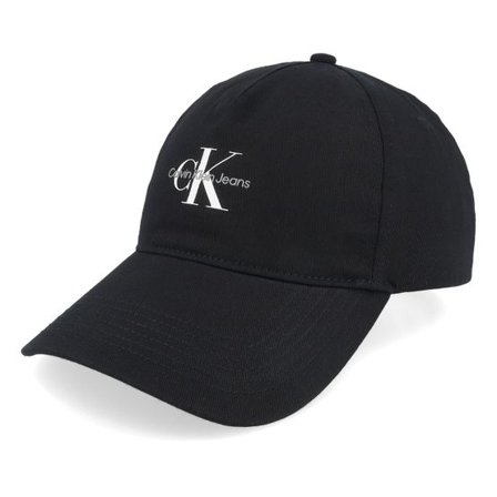 Calvin Klein - Svart unconstructed Keps - Monologo Printed Baseball Cap Black Dad Cap @ Hatstore