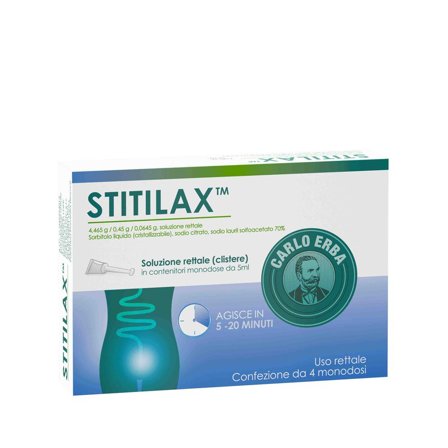 Stitilax 5 ml Soluzione Rettale 4 Contenitori Monodose in Ldpe