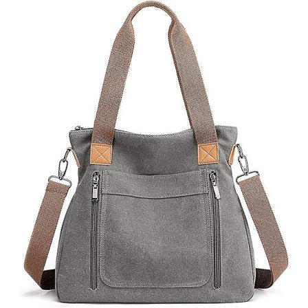 Vintage Håndvesker Canvas Skuldervesker Dame Messenger Crossbody College Tote Bag Acsergery Gave