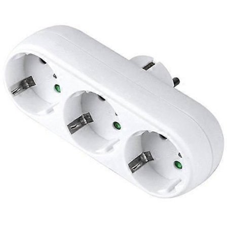 EU Jordad Vägguttag Adapterkontakt Förlängningssladd Uttag Konverterare 3500W