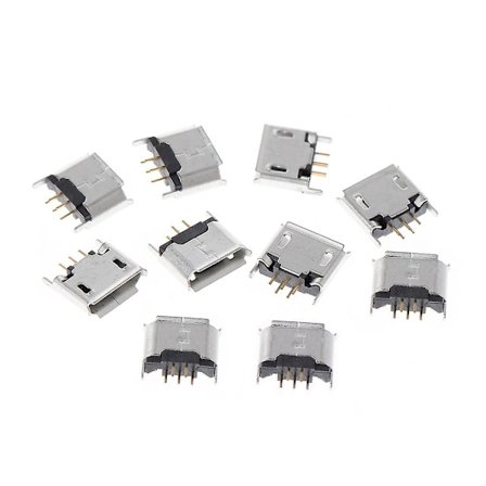 10 stk. Micro USB Type B Hun Socket 180 Grader 5-Pin SMD SMT Lodde Jack