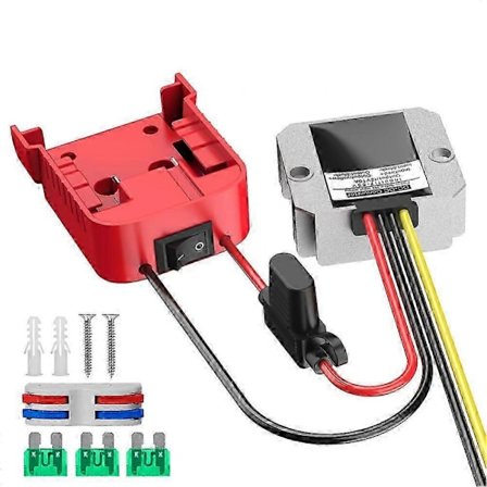 Milwaukee 18V till 12V Adapter kompatibel med Litiumbatteri - DC-DC Buck Converter 10A 120W Strömförsörjning
