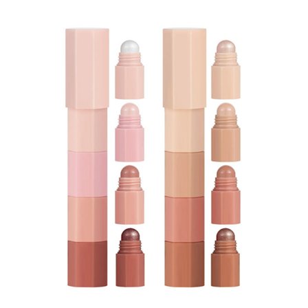 2 stk. 4-i-1 øyenskyggeblyant glitter highlightere penn matt øyenskyggestift