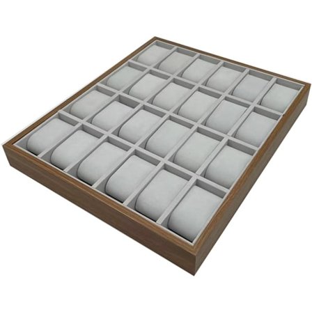 Ur-bakke - 24 rum Træ Ur Display Bakke Smykkebakke Display Showcase Ur Opbevaringsholder Ur Organizer Bakke