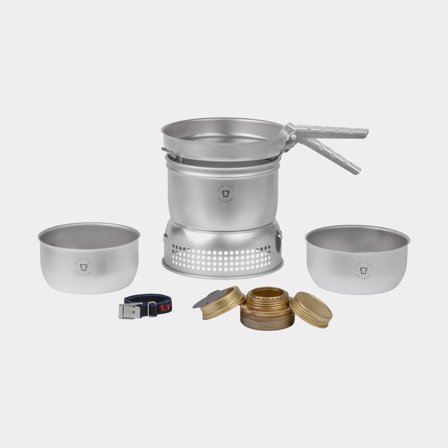 Spriihella / retkikeitin Trangia 27 Small, 1000 W + 2 kattilaa, 1 paistinpannu DS / Duossal 2.0 -laminaattia + tuulisuoja UL / UltraLight-alumiinia + 