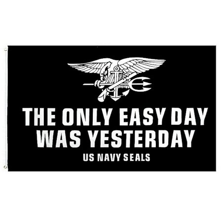 90*150cm Ainoa helppo päivä oli eilen Us Navy Seals Flag Korkealaatuinen polyesteri riippulippu koristeluun