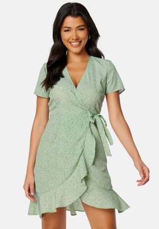 BUBBLEROOM Flounce Short Wrap Dress Klær