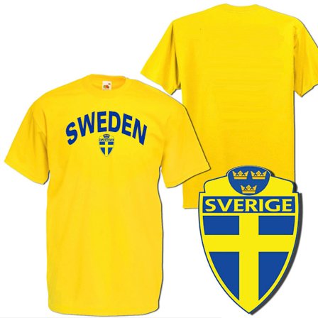 Sweden gul sverige t-shirt med tryck
