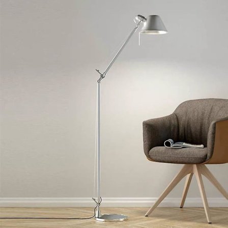 Gulvlampe Stående Justerbar Arkitekt Svingarm Metal Base