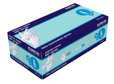 Klinion hanske latex kort L