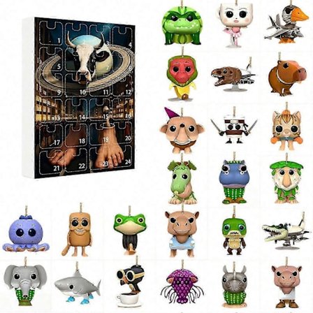 Tung Tung Tung Sahur 24 Dagars Adventskalender 2025, 2d Akryl Nyckelring Brainrot Italiensk Djurgåva För Barn[HK]