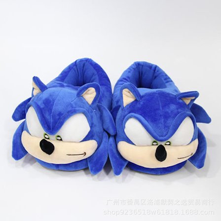 Tegneserie Bomullsstofflor, Vinter Innendørs Utendørstøfler blue_TF