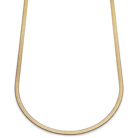 Essentials | 5 mm Gold-Tone Herringbone Chain Necklace for Men - Chain necklaces