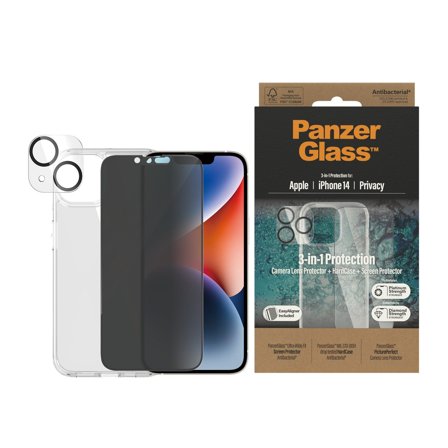 Panzer Privacy 3-in-1 Pack iPhone 14 PanzerGlass - High quality tempered glass screen protector