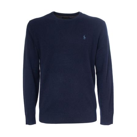Polo Ralph Lauren Wool Scoop Neck Trui , Blauw , Heren , Maat: S