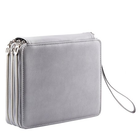 Färgpennfodral Organizer-Grå, 120 platser PU Läder Stor C