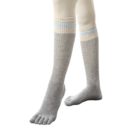 Yoga sokker for kvinner, sklisikre kompresjonssokker med fem tær, knestrømper, egnet for yoga, ballett, Pilates og dans.