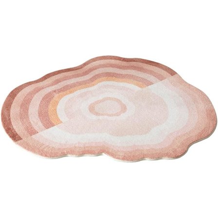 Kreativ Rosa Kort Fleece Gulvstolpute, 50X80cm/19.6X31.4 Tommer Uregelmessig Sklisikker Kontorstolmatte