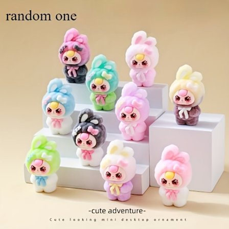 10 søde plyslegetøj i tilfældige farver, lodret stribet plysmønster, til skrivebord og dekoration, tilfældig levering, sød og sjov dekoration venter Y