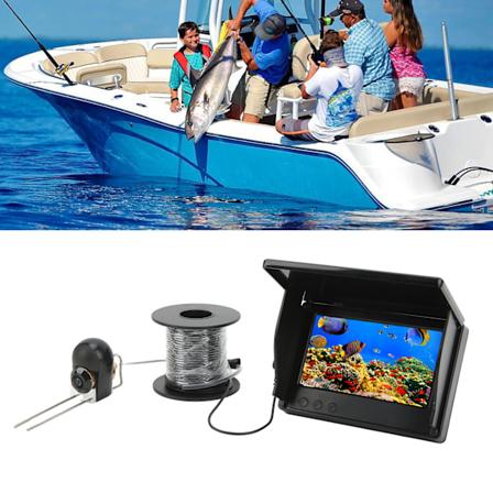 5 tommers undervannsfiskekamera LCD HD IPS fullskjermmonitor Vanntett fiskelokaliseringskamera for innsjøbåt isfiske 12V 30m / 98,4ft fiskesnøre