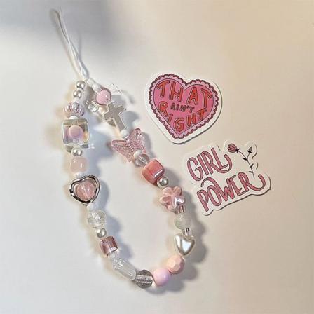 Sweet Ins Style kukkahelmillä koristeltu matkapuhelin kaulanauha Charm Fashio