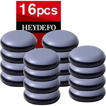 Adhesive Furniture Glides For Carpet And Hardwood Floors (16, Round, 25mm)