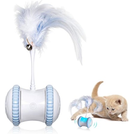 Automaattinen kissan höyhenlelu Robotti-interaktiivinen sisätilojen elektroninen lemmikkieläinten lelu Automaattinen/manuaalinen moottorikäyttöinen 