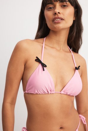 NA-KD Bow Triangle Top - Bikini - Rosa - S